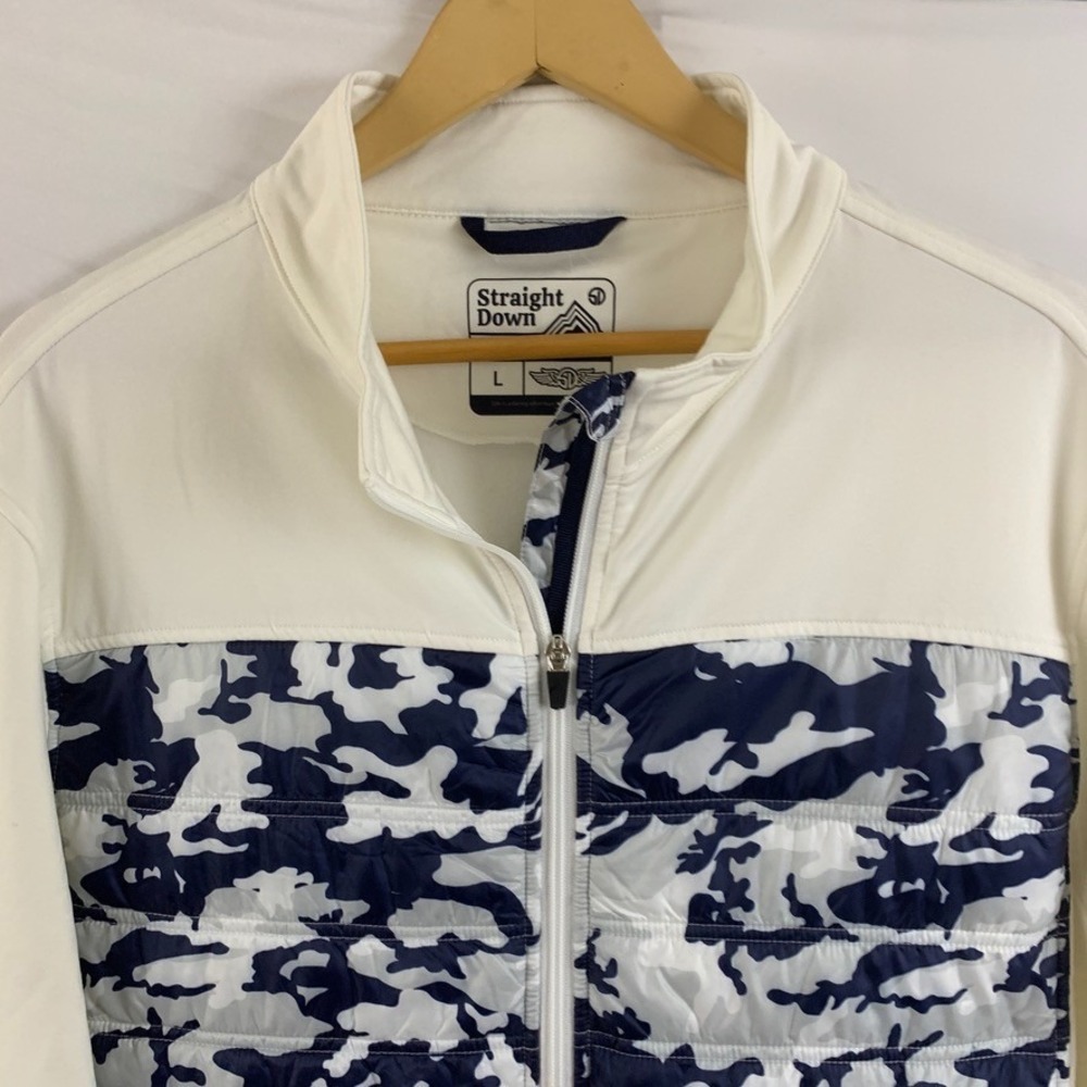 Straight Down Hybrid Golf Jacket Mens Large Quilted‎ Camo Full Zip Performance - Picture 3 of 11